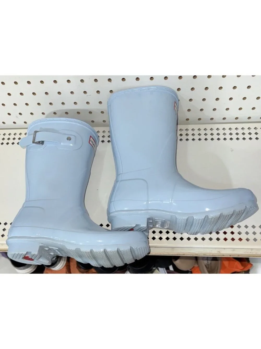 Hunter Original Short Gloss Womens Rubber Rain Boots Size 6 Pale Blue